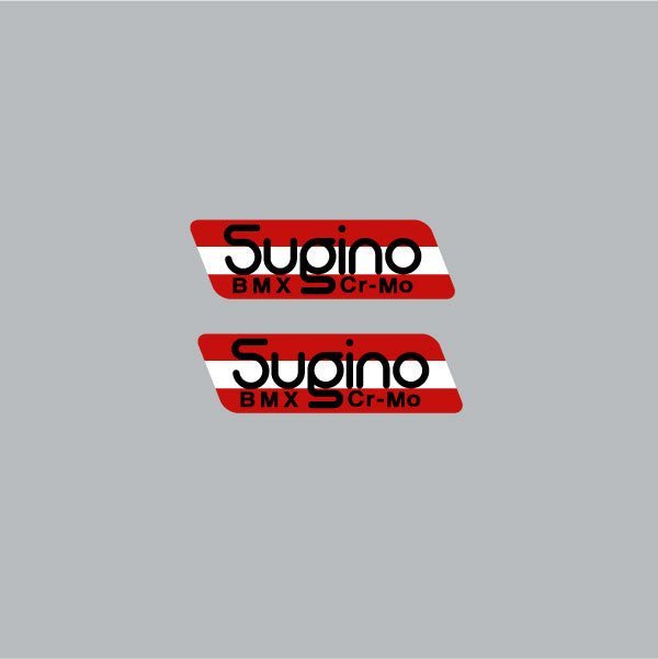 Sugino - BMX Cromo Black red and white crank decals - Old school bmx - Bmx Products AU