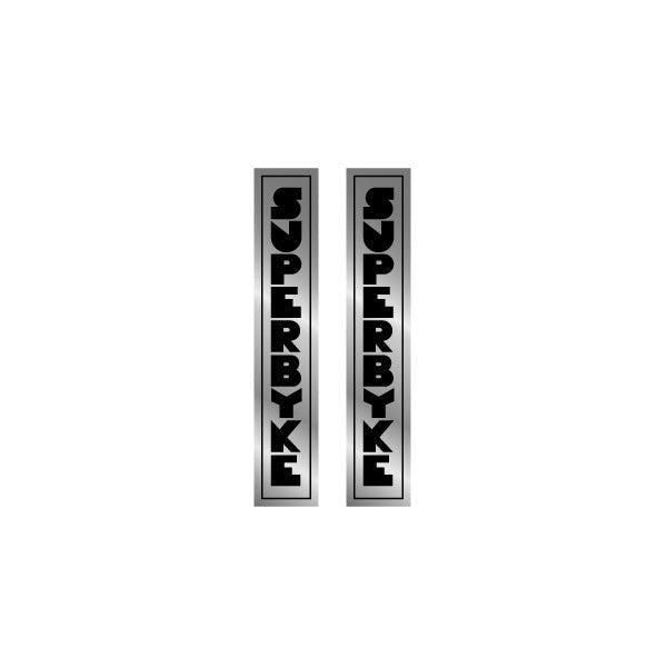 Superbyke - Chrome vertical fork decals - old school bmx - Bmx Products AU