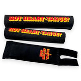 Tange - HotHeart Tange? - Black with Red Orange pad set - BLACK - old school bmx - Bmx Products AU