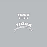 Tioga - CD Compact Disc Sprocket decal - White on clear - Bmx Products AU