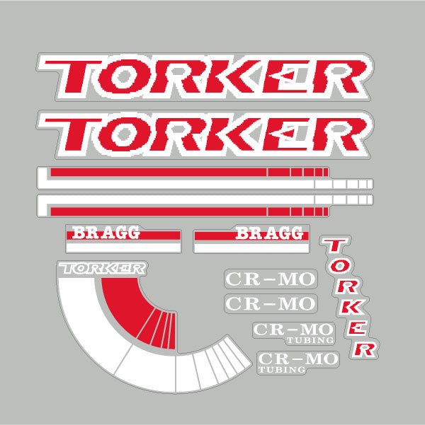 Torker - 1988 Bragg Freestyle decal set for Black frame - old school bmx - Bmx Products AU