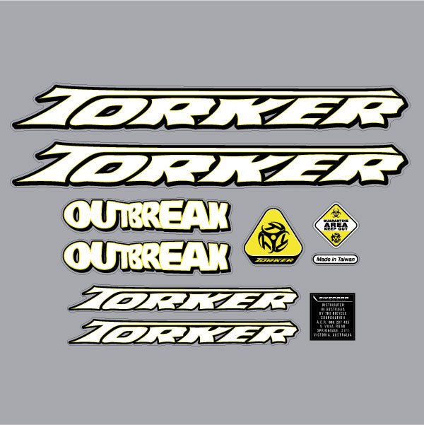 Torker - 1999 Outbreak decal set - old school bmx - Bmx Products AU