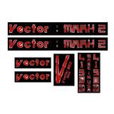 Vector - Mark 2 - Black on chrome decal set - old school bmx - Bmx Products AU