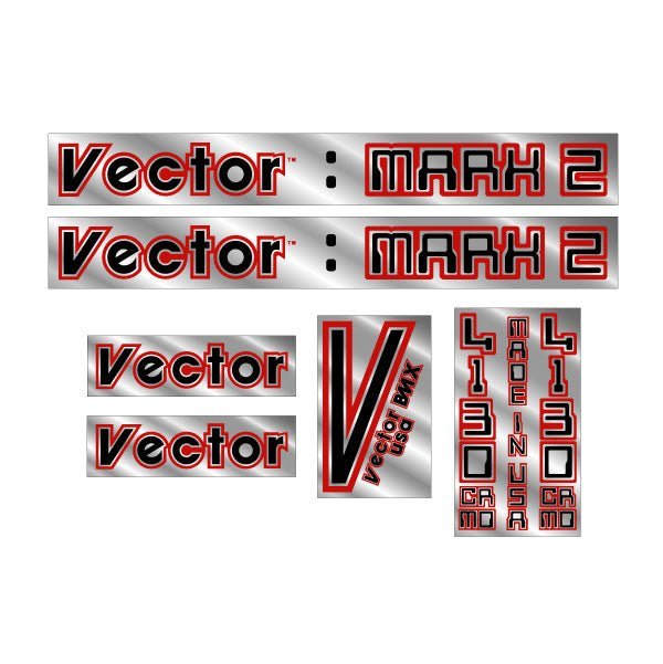 Vector - Mark 2 - Chrome decal set - old school bmx - Bmx Products AU