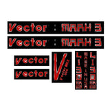 Vector - Mark 3 - Black on chrome decal set - old school bmx - Bmx Products AU