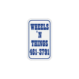 Wheels 'N Things - Blue seat tube decal - old school bmx - Bmx Products AU
