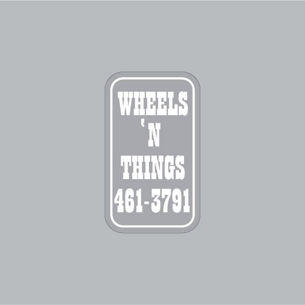 Wheels 'N Things - White seat tube decal - old school bmx - Bmx Products AU
