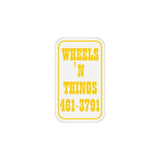 Wheels 'N Things - Yellow seat tube decal - old school bmx - Bmx Products AU