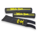 White Bear - Custom Nylon pad set - BLACK - old school bmx - Bmx Products AU