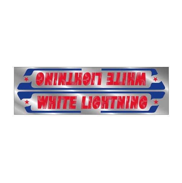 White Lightning - Down Tube decal - old school bmx - Bmx Products AU