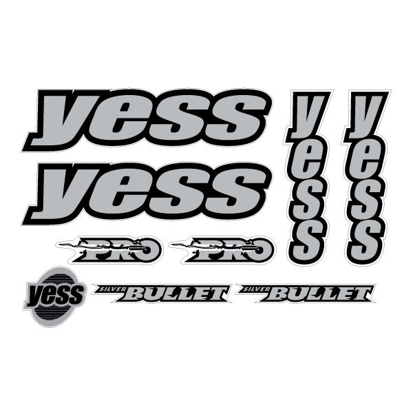 YESS - Pro Silver Bullet decal set - old school bmx - Bmx Products AU