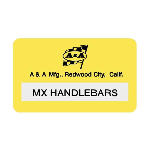 A&A - bar decal - yellow - Old School BMX - Bmx Products AU