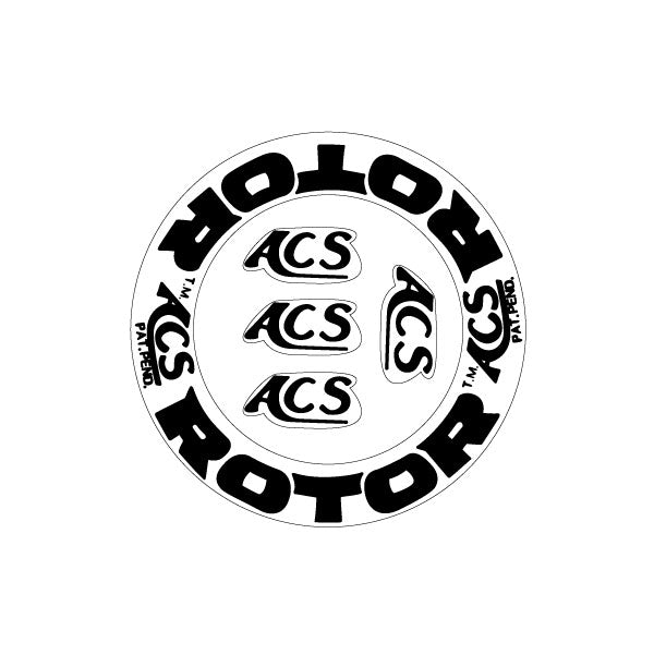 ACS - GEN 1 - ROTOR decal - BLACK - Old school bmx - Bmx Products AU