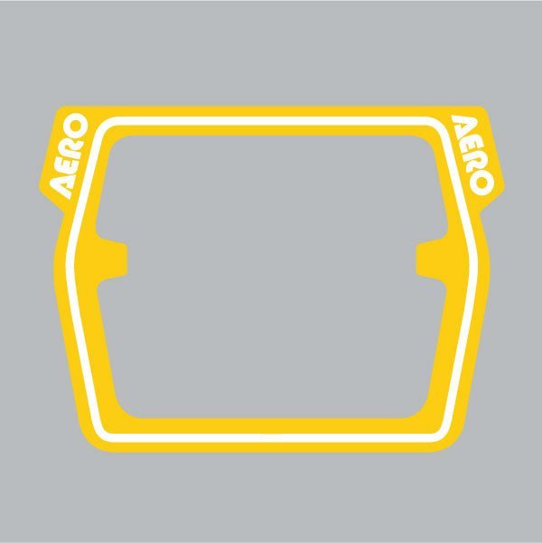 AERO - Mesh Raceplate DECAL ONLY - YELLOW - old school bmx - Bmx Products AU