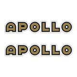 Apollo - Down tube decals gold with black outline - old school bmx - Bmx Products AU