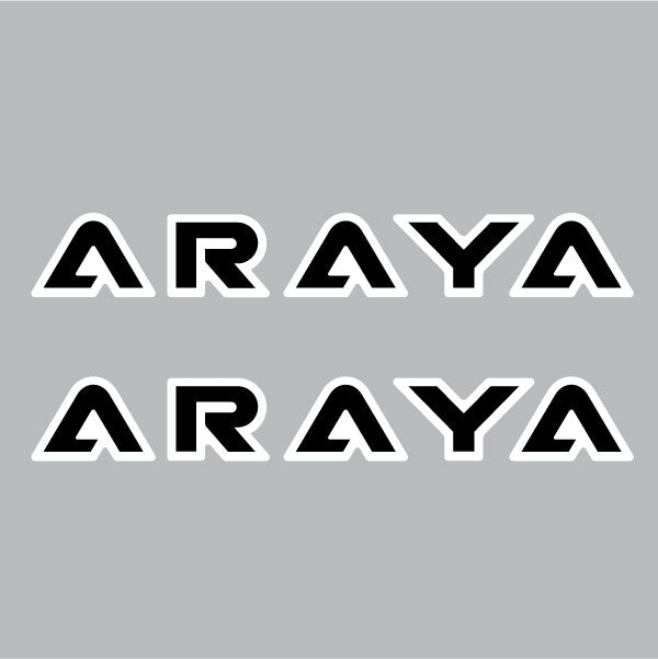 ARAYA - LETTERS - Custom - BLACK rim decals - Old school bmx - Bmx Products AU