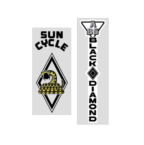 Ashtabula - SUN Cycle Black Diamond BMX decal set - Old school bmx - Bmx Products AU