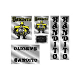 Bandito - Yellow and Black on "Small Downtube version" Chrome decal set - old school bmx - Bmx Products AU