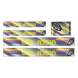 BB Racin - Multi Color on Chrome BMX decal set - Old school bmx - Bmx Products AU