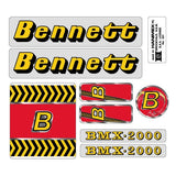 Bennett - BMX - 2000 YELLOW RED decal set - old school bmx - Bmx Products AU