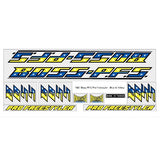BOSS - PFS - Pro Freestlye Yellow blue decal set - old school bmx - Bmx Products AU