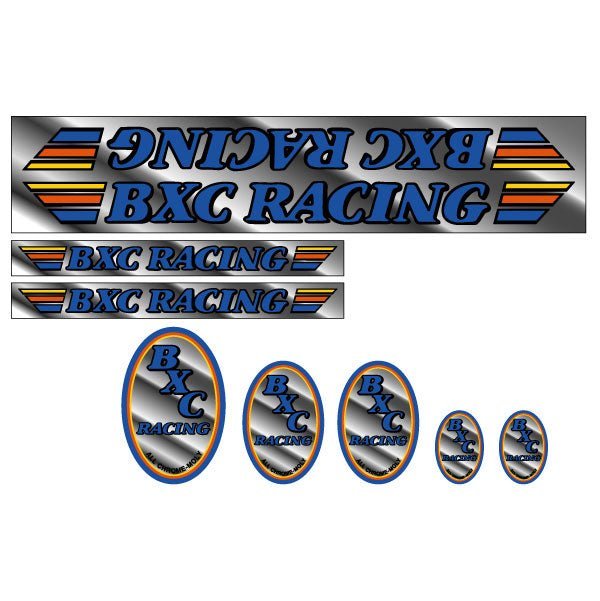 BXC Racing - BMX chrome decal set - old school bmx - Bmx Products AU