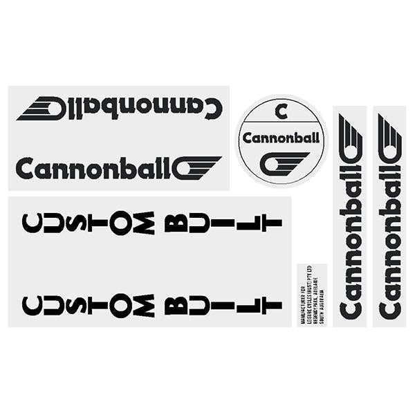 Cannonball - Custom built - Black decal set - Old school bmx - Bmx Products AU
