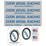 Cook Bros. BLUE decal set - Old school bmx - Bmx Products AU