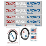 Cook Bros. RED, WHITE and BLUE decal set - Old school bmx - Bmx Products AU