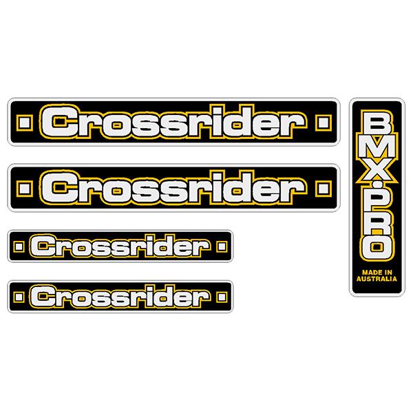 Crossrider - BMX PRO 2 - Yellow decal set - Old school bmx - Bmx Products AU