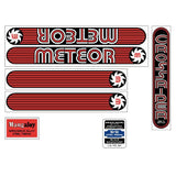 Crossrider - METEOR - Red decal set - Old school bmx - Bmx Products AU