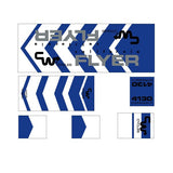 CW - California Flyer - Blue on white decal set - old school bmx - Bmx Products AU