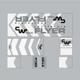 CW - California Flyer - White on Clear decal set - old school bmx - Bmx Products AU