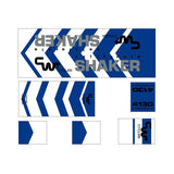 CW - California Shaker - Blue on white decal set - old school bmx - Bmx Products AU