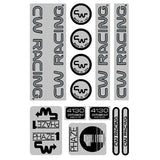 CW - Phase 1 - 84/85 Black Grey on Chrome Decal set - old school bmx - Bmx Products AU