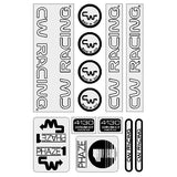 CW - Phase 1 - 84/85 Black over Clear Decal set - old school bmx - Bmx Products AU