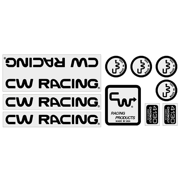 CW - "Standard" Black on clear Decal set - old school bmx - Bmx Products AU