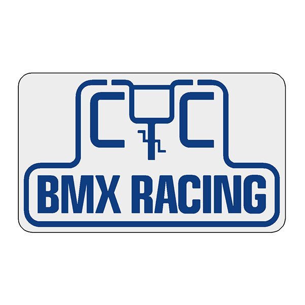 CYC - BMX RACING BLUE on white decal - old school bmx - Bmx Products AU