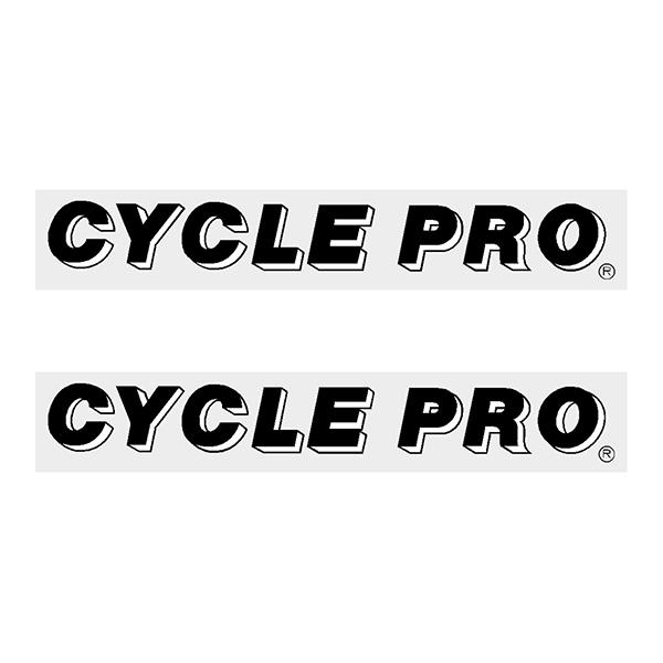 Cycle Pro - Black DROP SHADOW fork decals - old school bmx - Bmx Products AU