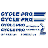 Cycle Pro - Bonzai 24 - Blue decal set - old school bmx - Bmx Products AU