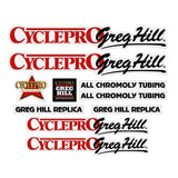 Cycle Pro - GREG HILL Replica - Red decal set - old school bmx - Bmx Products AU