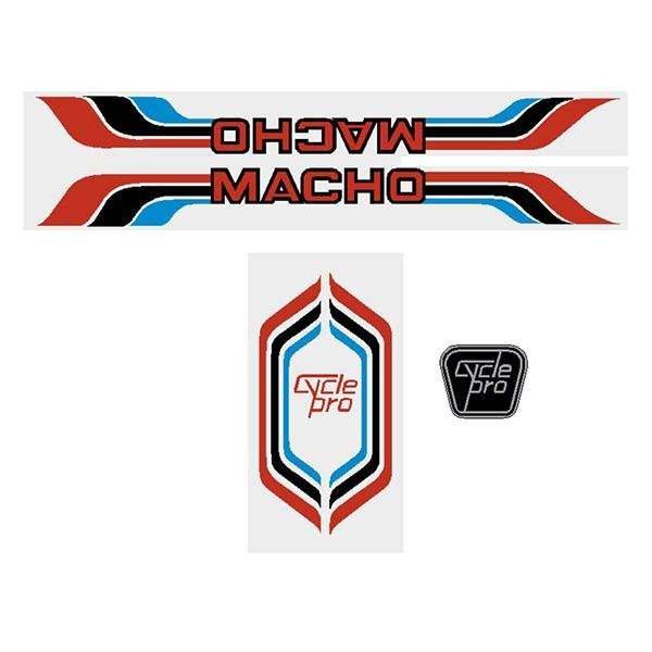 Cycle Pro - MACHO - Blue Red decal set - old school bmx - Bmx Products AU