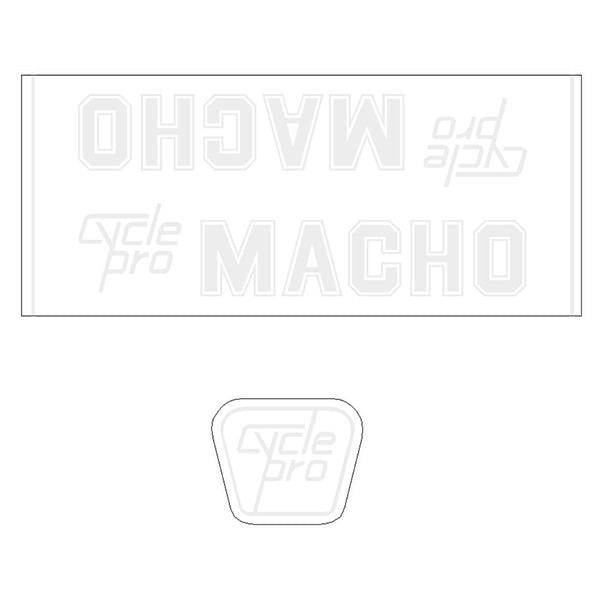 Cycle Pro - MACHO - White on clear decal set - old school bmx - Bmx Products AU