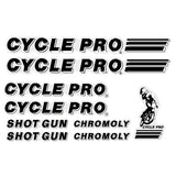Cycle Pro - Shot Gun - Black decal set - old school bmx - Bmx Products AU