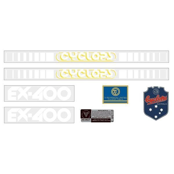 Cyclops - EX400 - Yellow shadow - decal set - old school bmx - Bmx Products AU