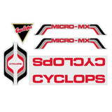 Cyclops - Micro MX 16" Red Black BMX - decal set - old school bmx - Bmx Products AU