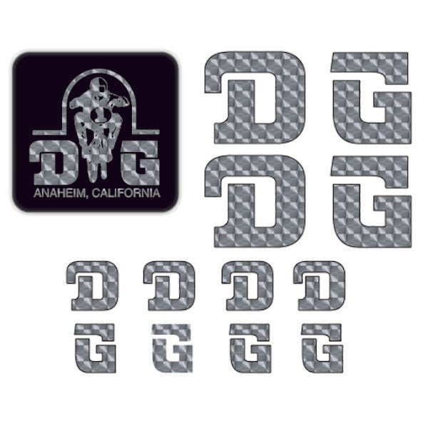 DG - CURVED D decal SET silver prism - Old school bmx - Bmx Products AU