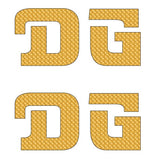 DG gusset CURVED D decal pair GOLD - Old school bmx - Bmx Products AU