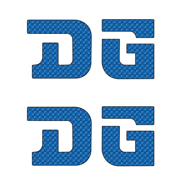 DG gusset STRAIGHT D decal pair BLUE - Old school bmx - Bmx Products AU