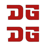 DG gusset STRAIGHT D decal pair RED - Old school bmx - Bmx Products AU